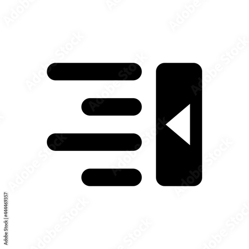 Paragraph right margin icon. Vector EPS file.