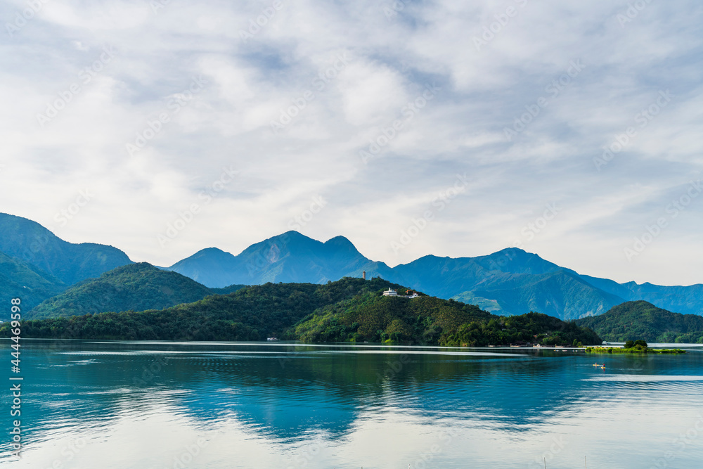The scenery of Sun Moon Lake in the morning, it is a famous attraction in Nantou, Taiwan. The scenery of Sun Moon Lake in the morning, it is a famous attraction in Nantou, Taiwan.