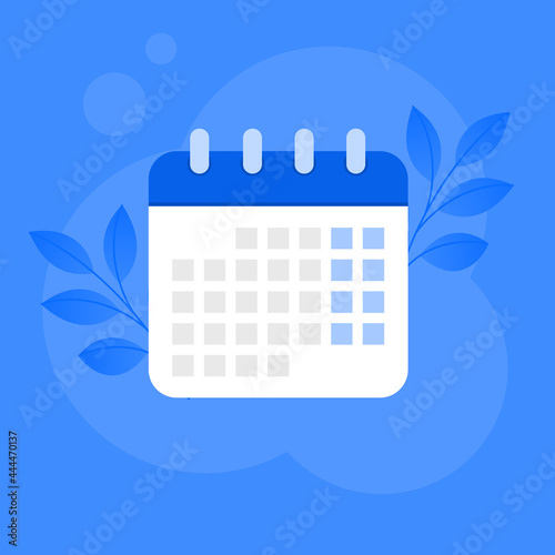 Blue calendar icon. Isolated vector illustration. 