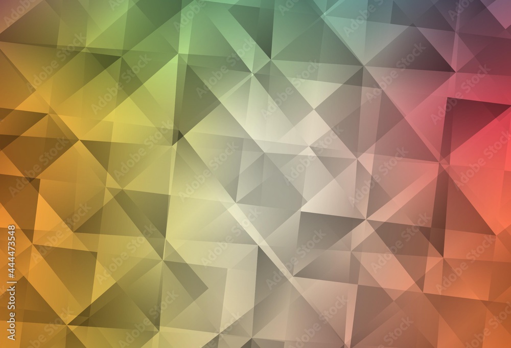 Obraz premium Light Green, Red vector low poly layout.