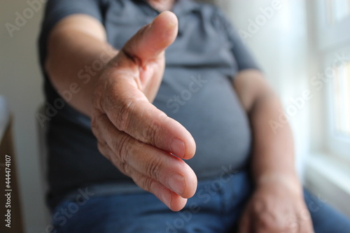 hand of a man, give your hand