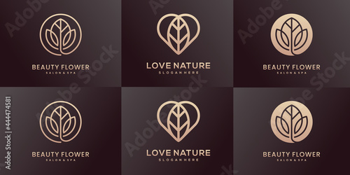 Luxury nature logo design collection.