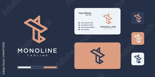 Monogram letter t logo design templates.