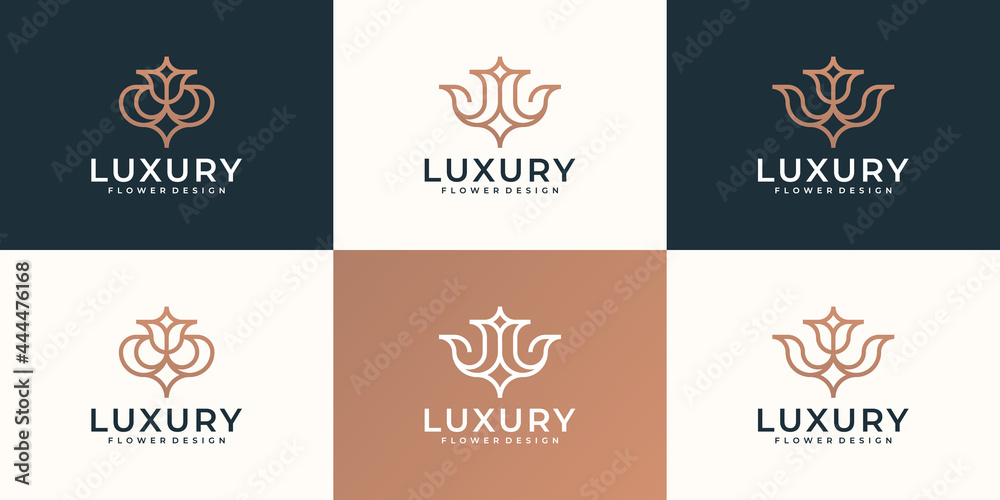logo feminine luxury flower hand draw logo design