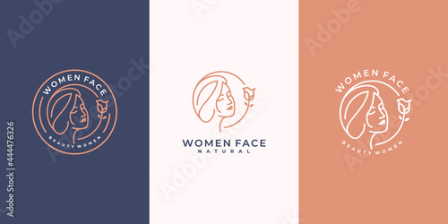 Beauty feminine salon logo icon line art