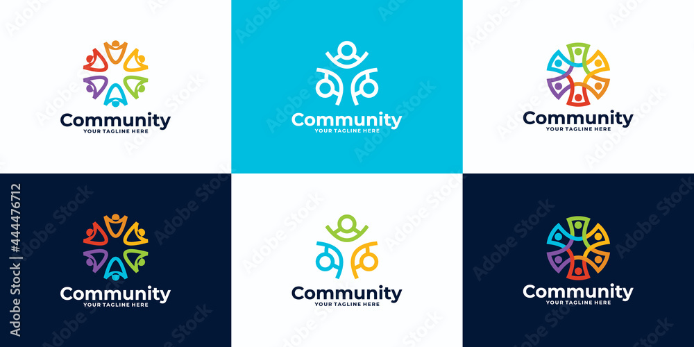 Fototapeta premium people community logo or medical clinic logo design collection 