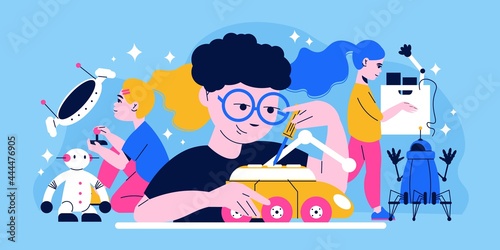 Robotics For Children Illustration