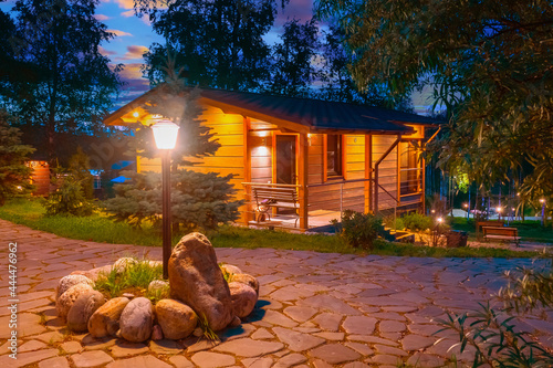 One-storey wooden house. Ho...