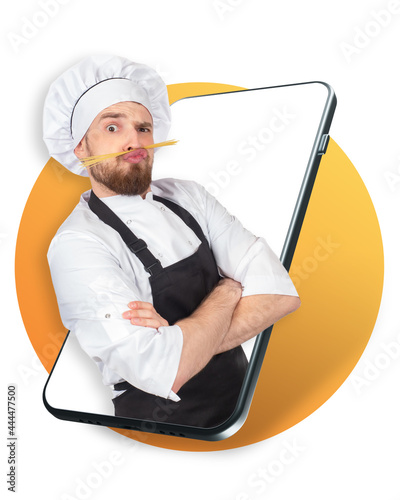 Man chef crossed his arms. ...