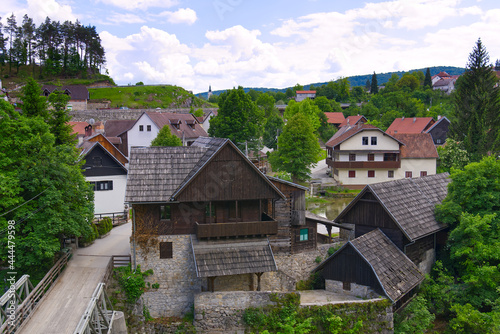 Rastoke village in green nature on Korana river, Croatia.