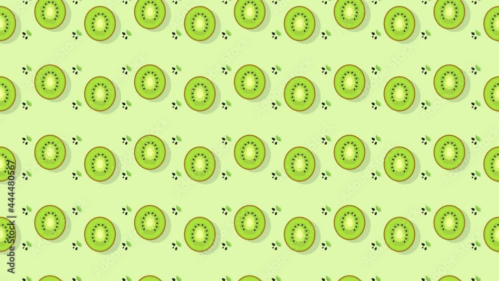 Animated kiwi fruits slices pattern. Animated kiwi fruits slices pattern.