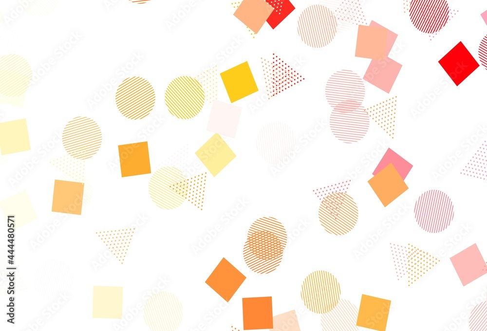 Fototapeta Light Red, Yellow vector texture with poly style with circles, cubes.