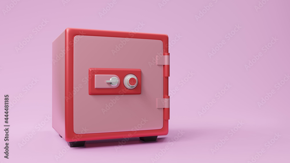 Safe box font view 3d rendering. Safe box font view 3d rendering.