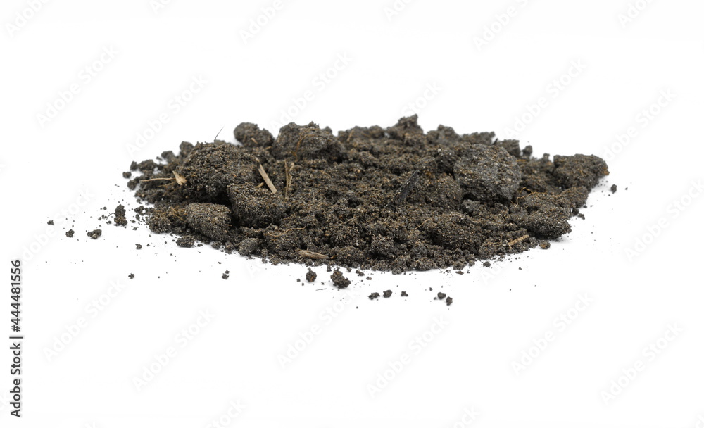 Organic soil isolated on white background. Dirty earth on white background. Natural soil texture. Patch of soil or mud. Organic soil isolated on white background. Dirty earth on white background. Natural soil texture. Patch of soil or mud.