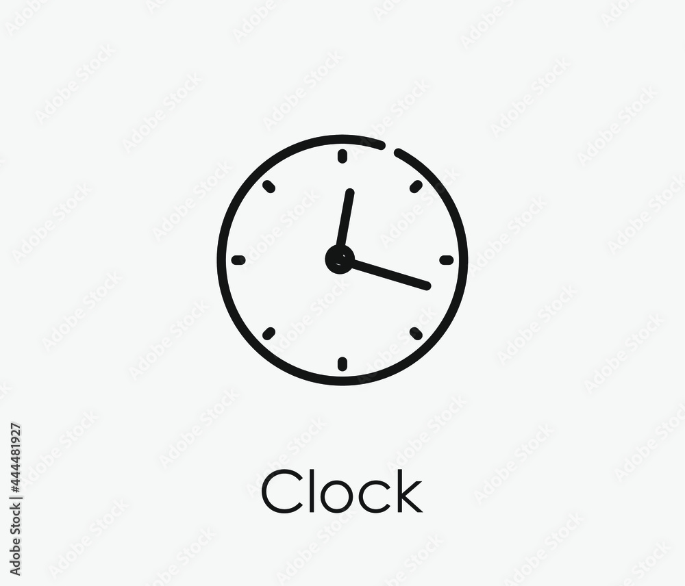 Clock vector icon. Editable stroke. Symbol in Line Art Style for Design, Presentation, Website or Apps Elements, Logo. Pixel vector graphics - Vector Clock vector icon. Editable stroke. Symbol in Line Art Style for Design, Presentation, Website or Apps Elements, Logo. Pixel vector graphics - Vector