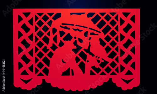 Papel picado vector - catrina sola