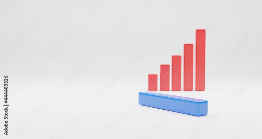 red business graph with blue one