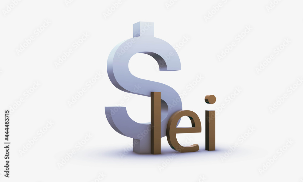 Dollar and Romanian leu Symbols Isolated on White Background Dollar and Romanian leu Symbols Isolated on White Background
