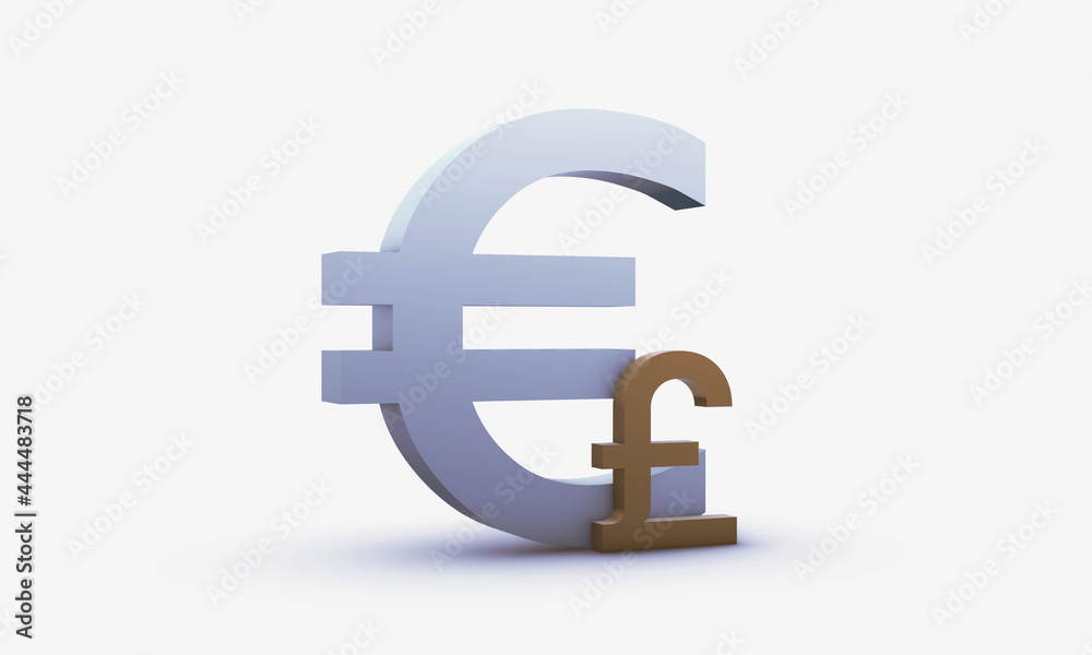 Dollar and Pounds Sterling Symbols Isolated on White Background Dollar and Pounds Sterling Symbols Isolated on White Background