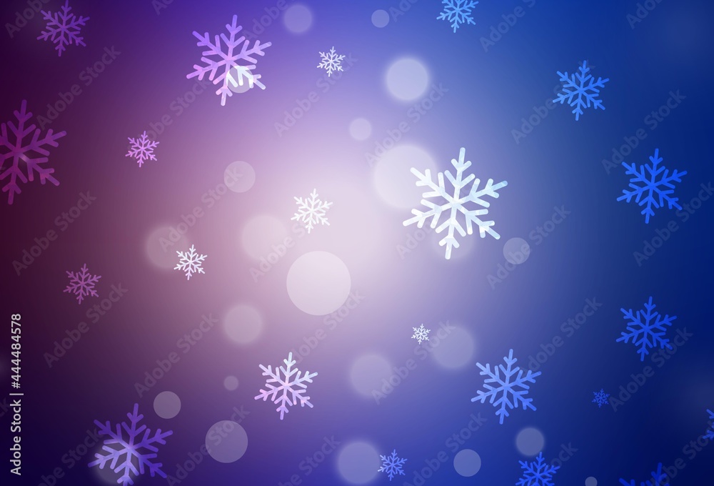 Dark Pink, Blue vector background in Xmas style.