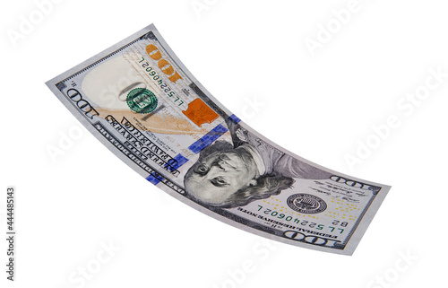 Curled American Dollar, Floating Coins, American Banknote