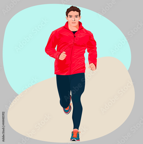 a male athlete is engaged in running