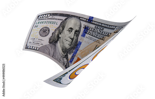 New US Dollar, American Banknote, Curled Banknote Money