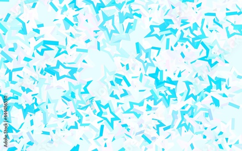 Light Pink, Blue vector background with colored stars.