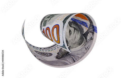 New US Dollar, American Banknote, Curled Banknote Money