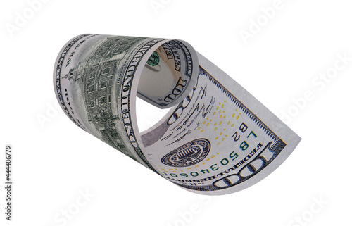 New US Dollar, American Banknote, Curled Banknote Money