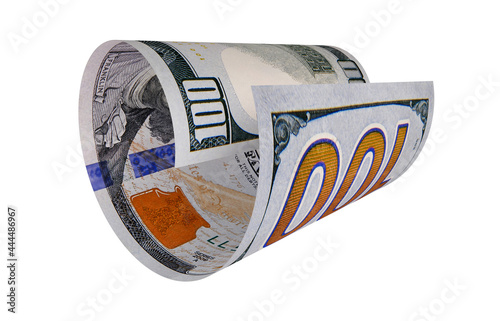 New US Dollar, American Banknote, Curled Banknote Money