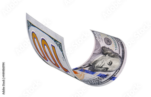 New US Dollar, American Banknote, Curled Banknote Money