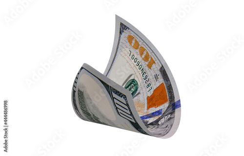 New US Dollar, American Banknote, Curled Banknote Money