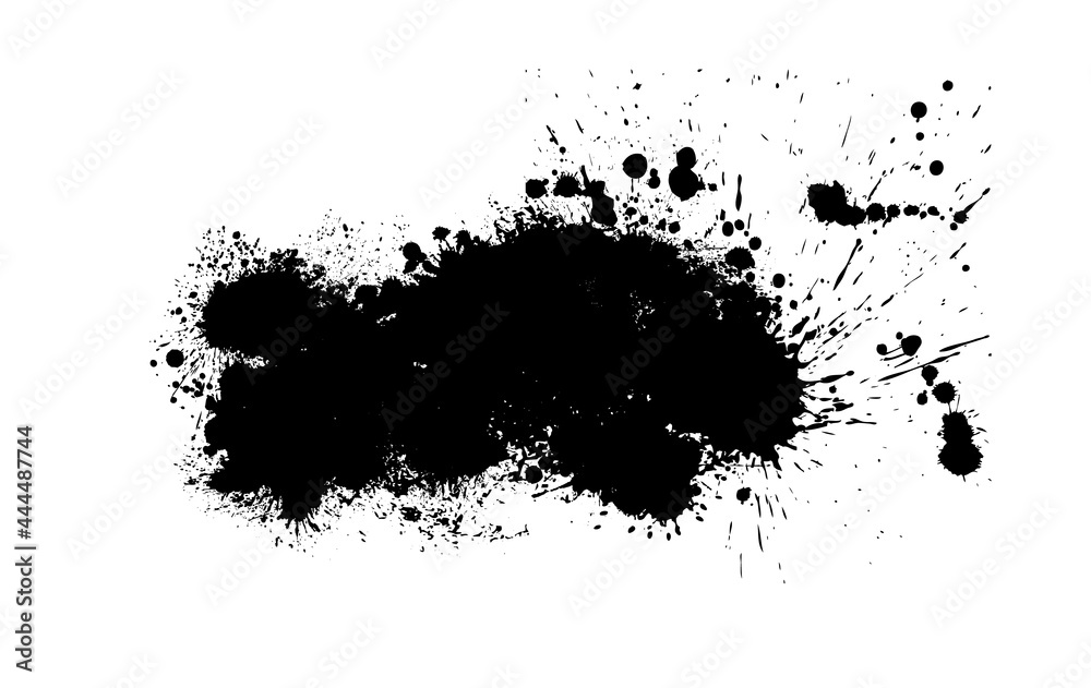 Paint stains black blotch background. Grunge Design Element. Brush Strokes. Vector illustration