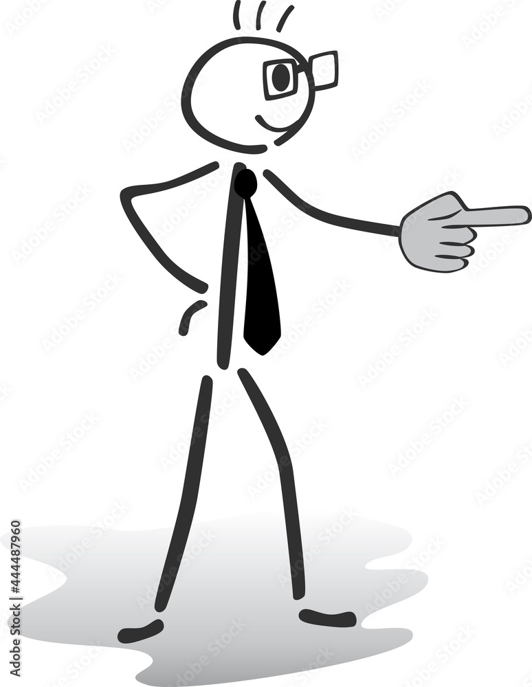 stick man illustration - pointing and showing to the right stick man illustration - pointing and showing to the right