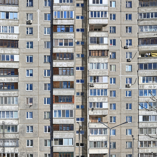 High rise residential building. Typical russian plattenbau. City of Balashikha, Moscow region, Russia. photo
