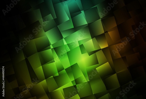 Dark Green  Red vector polygonal pattern.