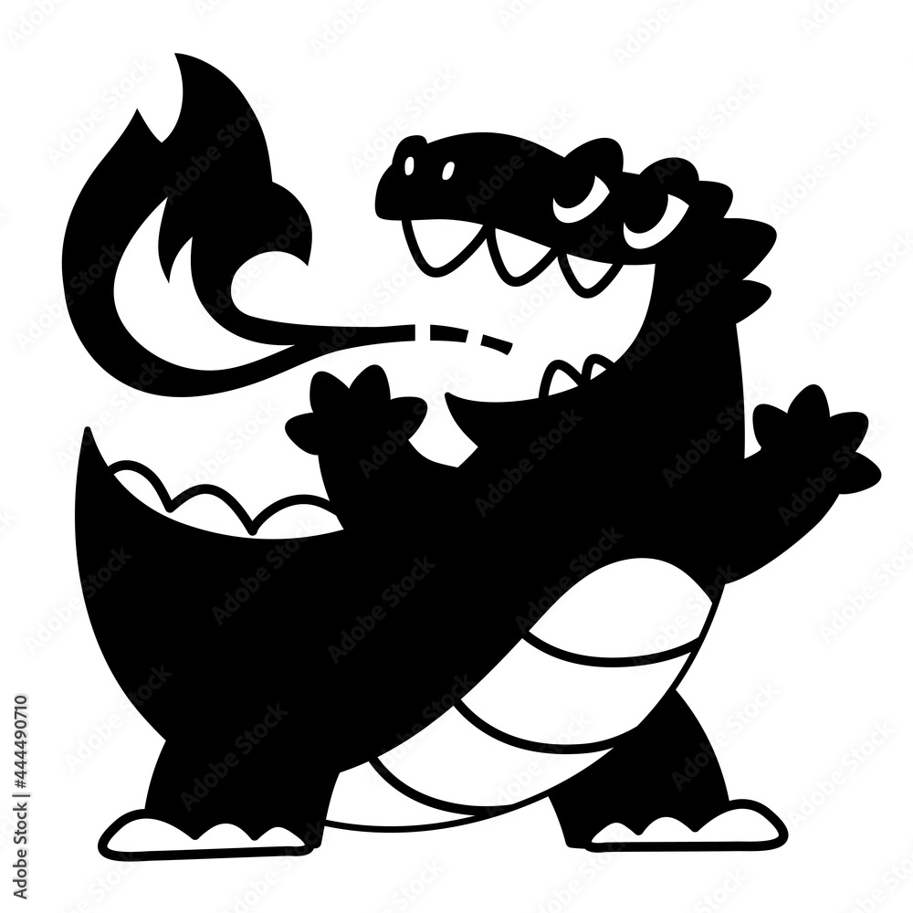 火を吹く怪獣のイラスト Stock Vector Adobe Stock