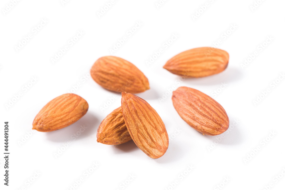 Almonds nuts isolated on white background Almonds nuts isolated on white background
