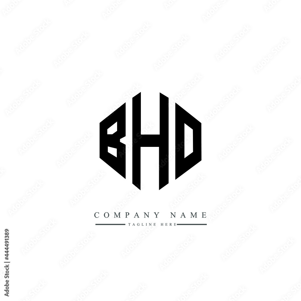 BHO letter logo design with polygon shape. BHO polygon logo monogram. BHO cube logo design. BHO hexagon vector logo template white and black colors. BHO monogram, BHO business and real estate logo.