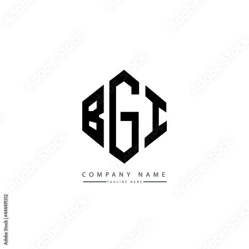 BGI letter logo design with polygon shape. BGI polygon logo monogram. BGI cube logo design. BGI hexagon vector logo template white and black colors. BGI monogram, BGI business and real estate logo. 
