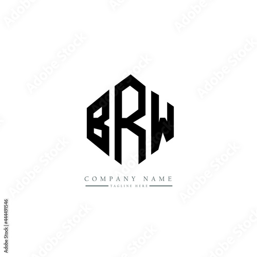 BRW letter logo design with polygon shape. BRW polygon logo monogram. BRW cube logo design. BRW hexagon vector logo template white and black colors. BRW monogram, BRW business and real estate logo. 