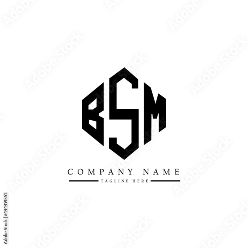 BSM letter logo design with polygon shape. BSM polygon logo monogram. BSM cube logo design. BSM hexagon vector logo template white and black colors. BSM monogram, BSM business and real estate logo. 