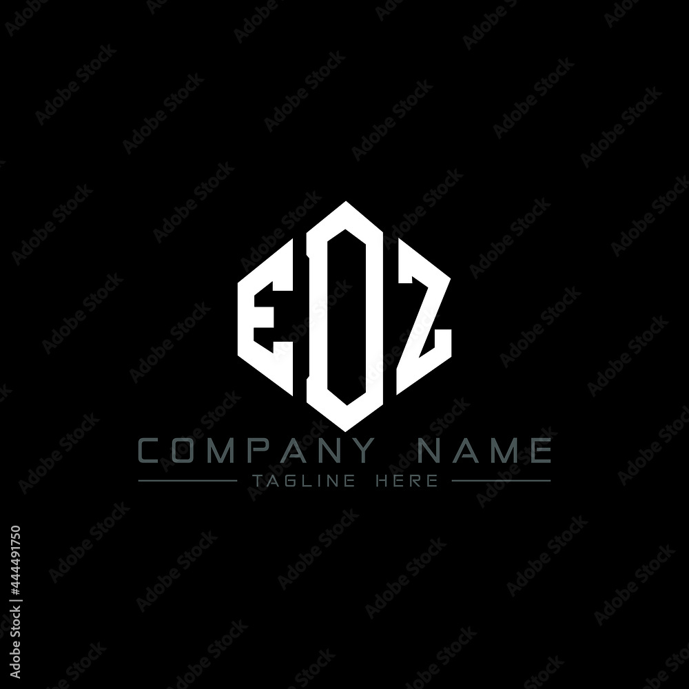 EDZ letter logo design with polygon shape. EDZ polygon logo monogram. EDZ cube logo design. EDZ hexagon vector logo template white and black colors. EDZ monogram, EDZ business and real estate logo. 
