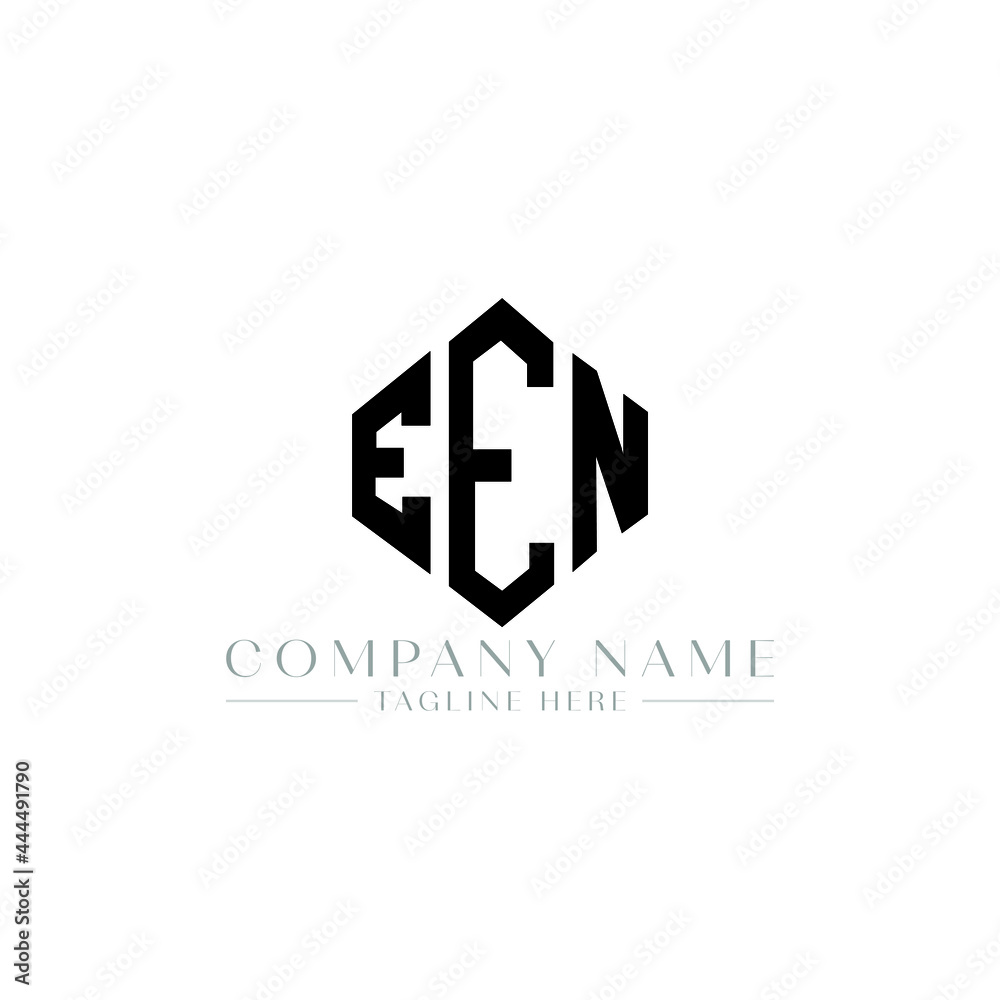 EEN letter logo design with polygon shape. EEN polygon logo monogram. EEN cube logo design. EEN hexagon vector logo template white and black colors. EEN monogram, EEN business and real estate logo. 