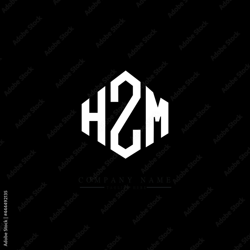 HZM letter logo design with polygon shape. HZM polygon logo monogram. HZM cube logo design. HZM hexagon vector logo template white and black colors. HZM monogram, HZM business and real estate logo. 