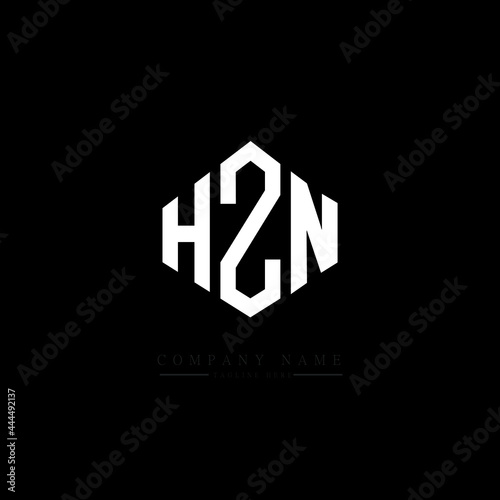 HZN letter logo design with polygon shape. HZN polygon logo monogram. HZN cube logo design. HZN hexagon vector logo template white and black colors. HZN monogram, HZN business and real estate logo. 