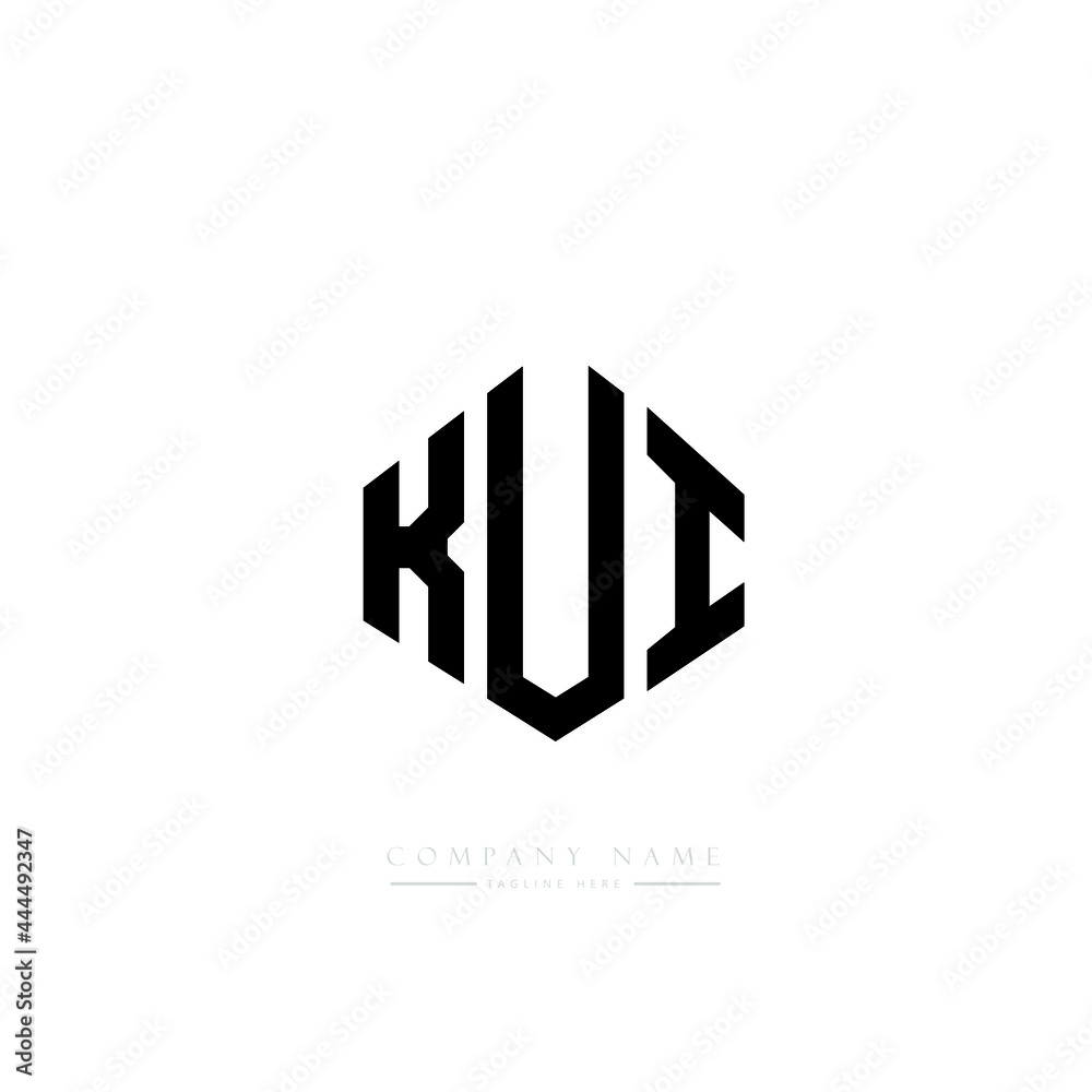 KUI letter logo design with polygon shape. KUI polygon logo monogram