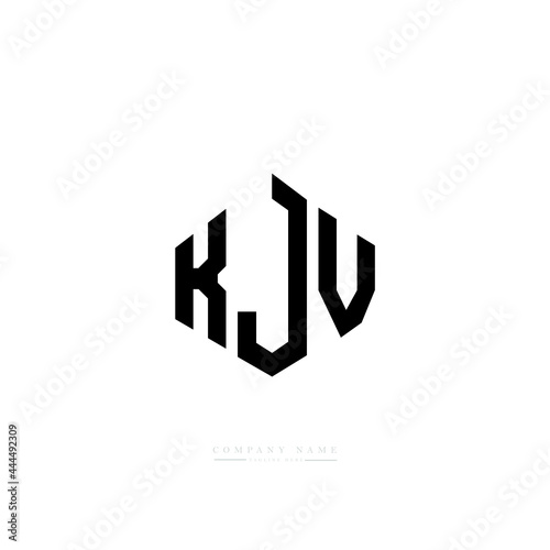 KJV letter logo design with polygon shape. KJV polygon logo monogram. KJV cube logo design. KJV hexagon vector logo template white and black colors. KJV monogram, KJV business and real estate logo.  photo