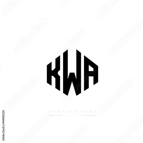 KWA letter logo design with polygon shape. KWA polygon logo monogram. KWA cube logo design. KWA hexagon vector logo template white and black colors. KWA monogram, KWA business and real estate logo. 
